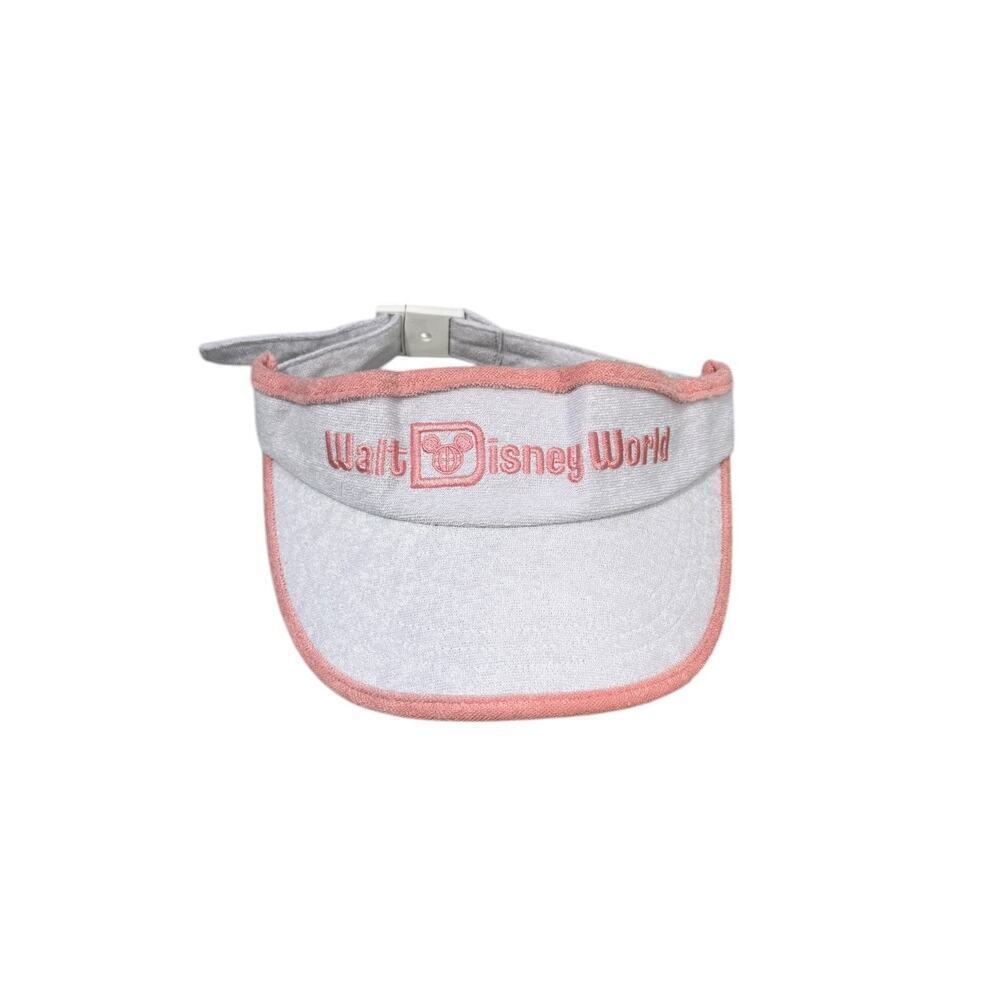 Walt Disney World Retro Pink White Terry Cloth Golf Tennis Sun Visor Hat Adult